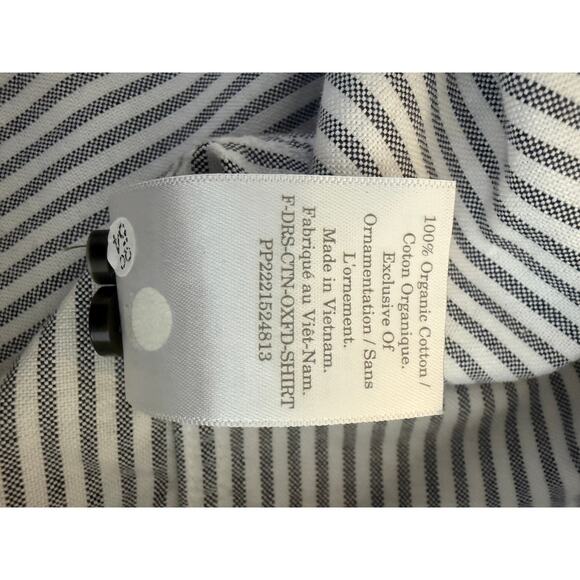 Everlane Organic Cotton Striped Oxford Dress Belted Size L - Picture 6 of 7